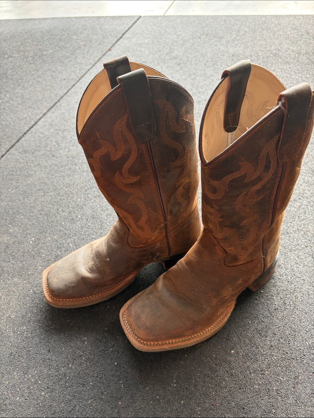 Kids Brown Western Pull-On Cowboy Boots